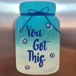 Handpainted fridge inspirational magnet.